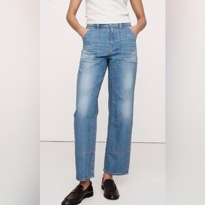 Banana Republic High Rise Straight Cargo Jean Medium Wash 31